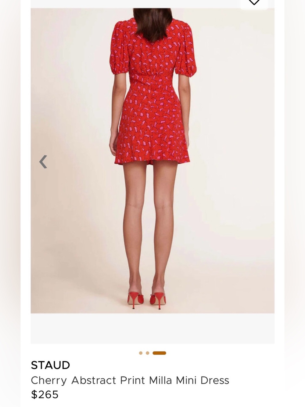 STAUD Cherry-Print Milla Mini Dress, 6